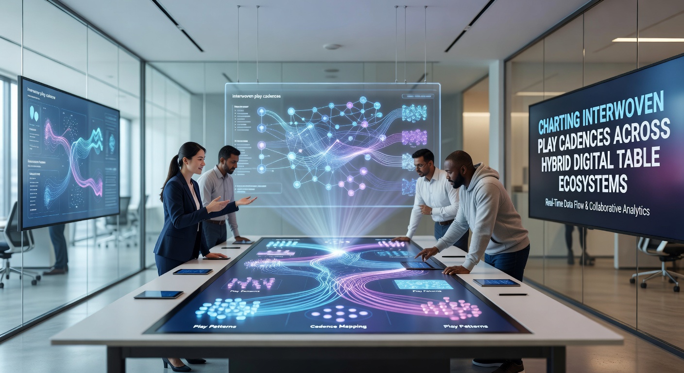 Infographic displaying layered timelines of player decisions and table interactions in hybrid digital environments
