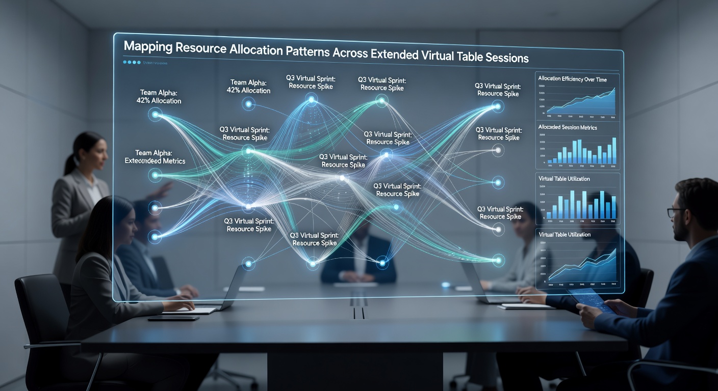 Chart illustrating shifts in resource allocation during extended virtual table sessions